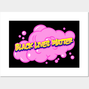 Black Lives Matter Yellow Graffiti Pink Cloud Posters and Art